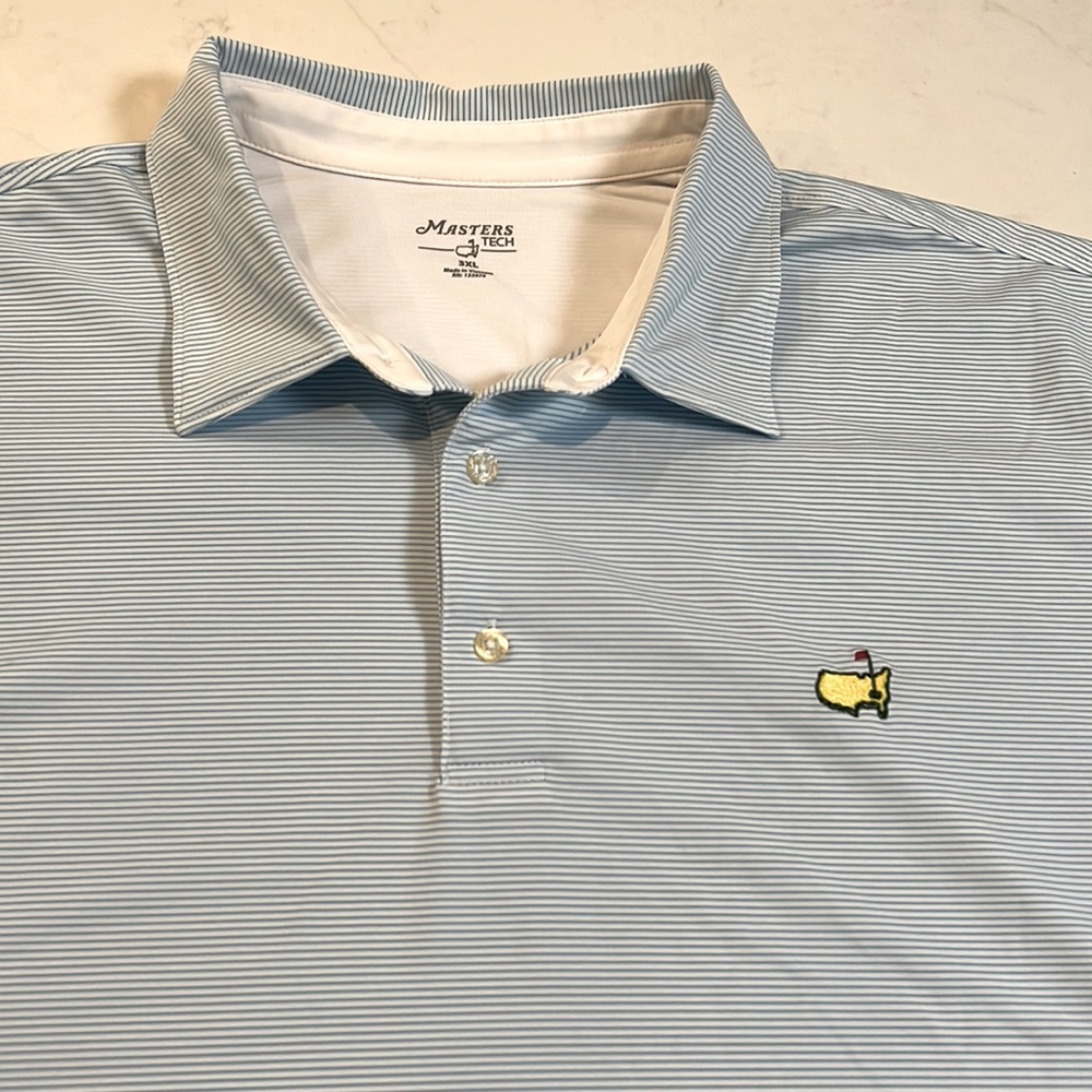 3XL Masters Polo…. NWOT…Never Worn.  Light Blue Stripe
